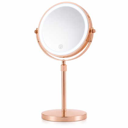 LOTTOWARE 8" Lighted Tabletop Makeup Mirror (Extendable) — product photo 1