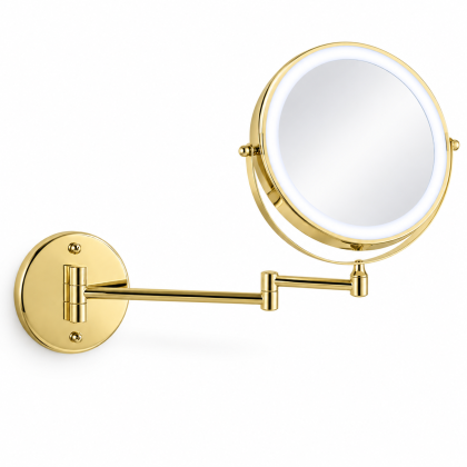 LOTTOWARE 8" Lighted Wall Mount Swing Arm Mirror (Square Base) — product photo 1