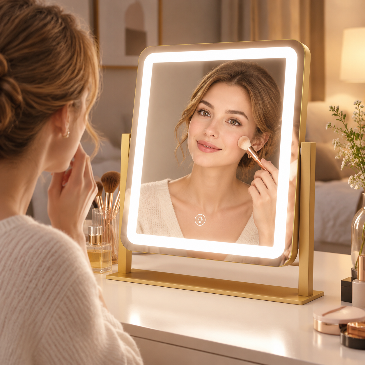 LOTTOWARE LED Makeup Mirror — USB or Battery Powered — product photo 1
