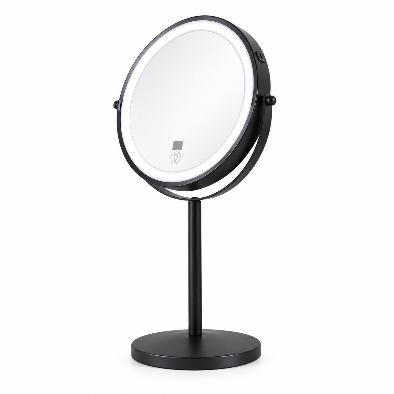 LOTTOWARE 8" Lighted Tabletop Makeup Mirror with Digital Display (1x/10x) — product photo 1