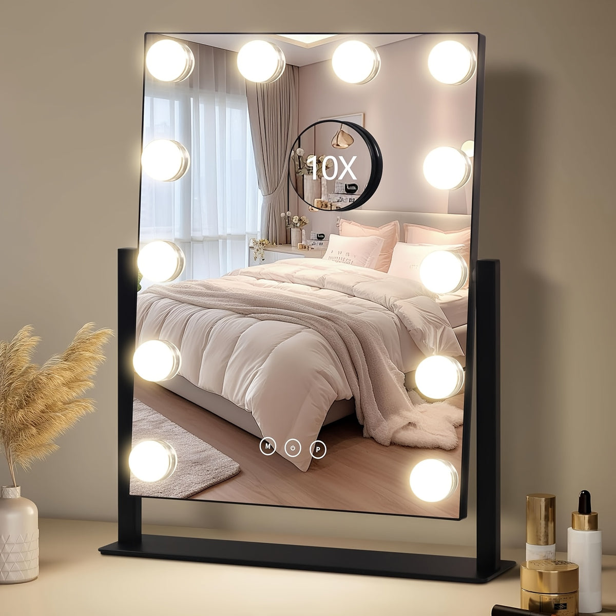 LOTTOWARE Hollywood Style 3-Color Touch Control LED Makeup Mirror - Image 2