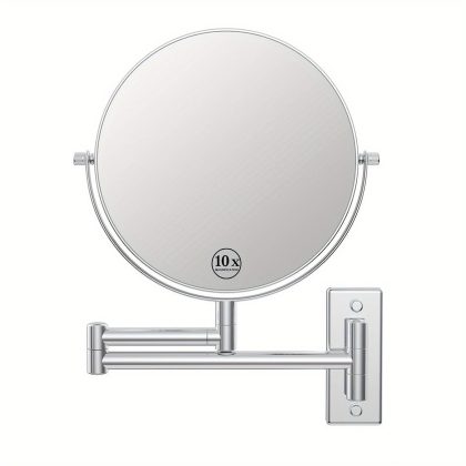 LOTTOWARE 9-Inch Large View No-Drill 360° Wall-Mounted Vanity Mirror