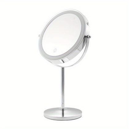 LOTTOWARE 10X 8-Inch Rechargeable 360° Rotation LED Makeup Mirror