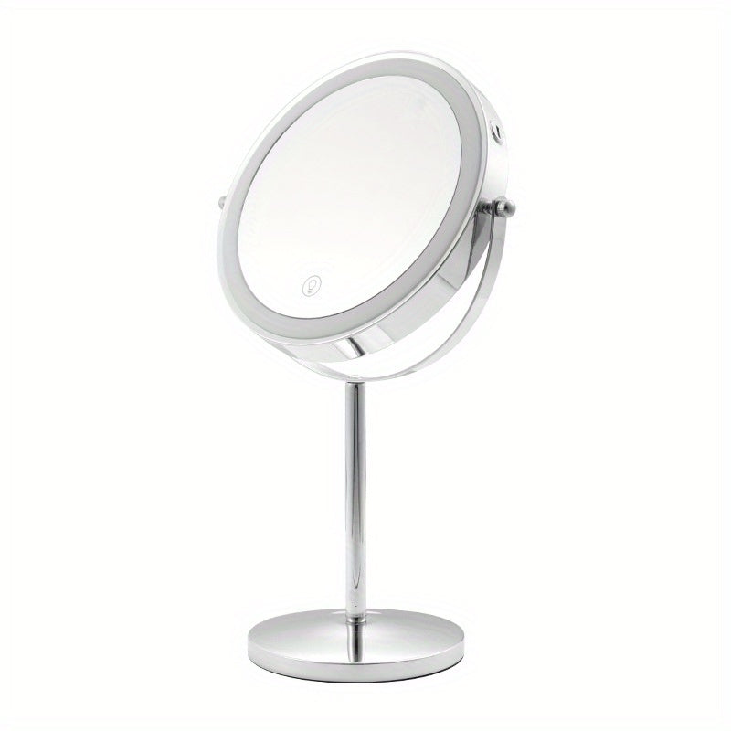 LOTTOWARE 10X 8-Inch Rechargeable 360° Rotation LED Makeup Mirror