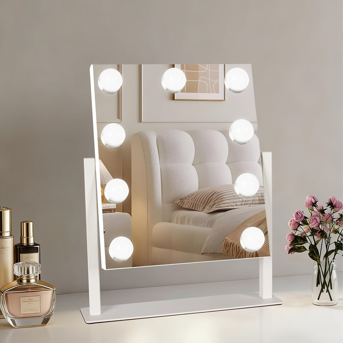 LOTTOWARE Hollywood Style 3-Color Touch Control LED Makeup Mirror