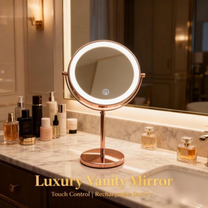 LOTTOWARE 10X 360° Rotation LED Makeup Mirror