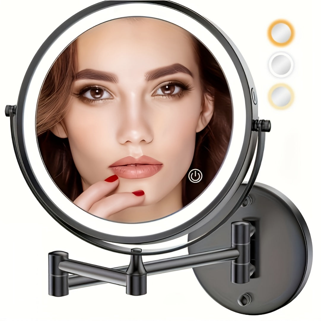 LOTTOWARE 10X 8-Inch No-Drill Rechargeable Wall-Mounted Vanity Mirror - Image 4
