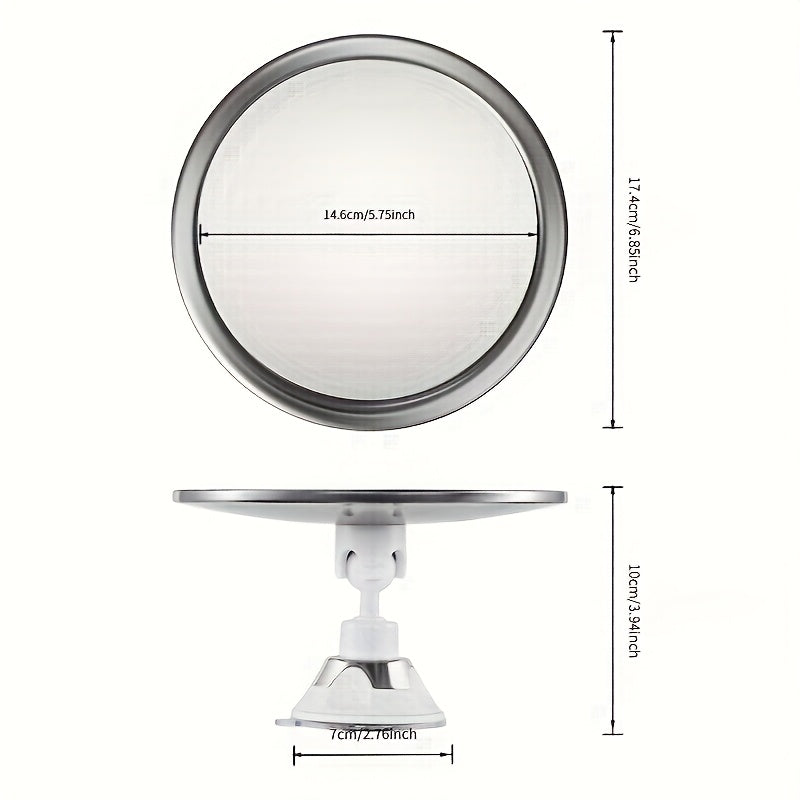 LOTTOWARE Suction Cup No-Drill 360° Fogless Shower Mirror - Image 2
