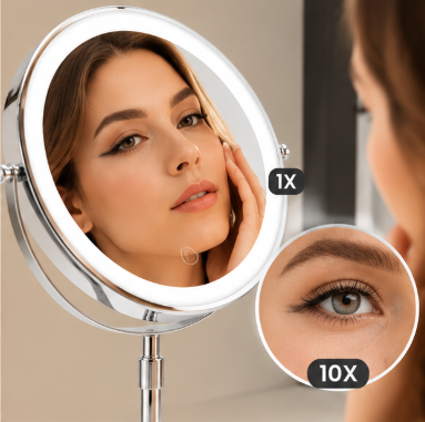 LOTTOWARE Dual-Sided 1X/10X 8-Inch Wall-Mounted Vanity Mirror - Image 3